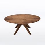 Oval Coffee Table In Solid Walnut "Kapok" 1 small