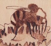 Flower With Bee Pyrography 2 small
