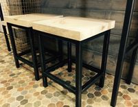 Metal Stool With Wood Top 5 small