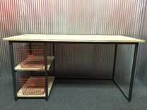 Reclaimed Wood Desk With Metal Frame 4 small