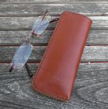 Garny No.23 - Leather Eye Wear Case - Deerskin Lined - Chestnut Brown 3 small