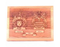 Wedding Plaque 9 X 7 Laser Engraved Coat Of Arms 1 small