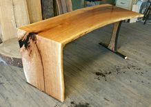 Cherry Desk With Waterfall Edge And Steel Leg 2 small