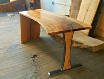 Cherry Desk With Waterfall Edge And Steel Leg 1 small