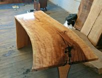 Cherry Desk With Waterfall Edge And Steel Leg 3 small