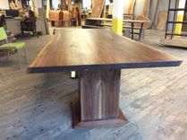 Walnut Dining Table With Double Pedestal Base 2 small