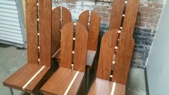 Bubinga And Curly Maple Dining Chairs 2 small