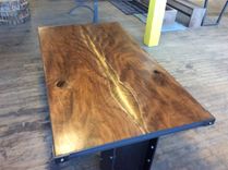 Industrial Inspired Walnut And Steel Desk 1 small