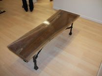 Hand Forged Steel And Walnut Bench\Coffee Table 4 small