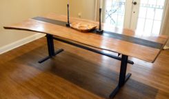 Sycamore And Steel Dinning Table 3 small