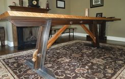 Reclaimed Oak And Steel Dining Table. 2 small