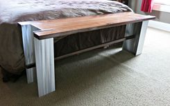 Aluminum I Beam And Walnut Bench 1 small