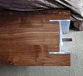 Aluminum I Beam And Walnut Bench 4 small