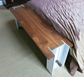 Aluminum I Beam And Walnut Bench 5 small