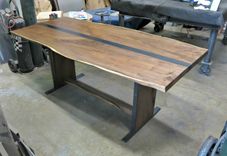 Walnut And Steel Dining Table 2 small