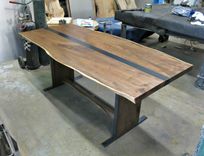 Walnut And Steel Dining Table 3 small
