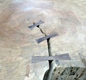 Round Maple And Steel Coffee Table 2 small