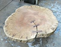 Round Maple And Steel Coffee Table 3 small
