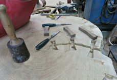 Round Maple And Steel Coffee Table 4 small