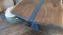 Book Matched Walnut And Steel Dining Table 2 small