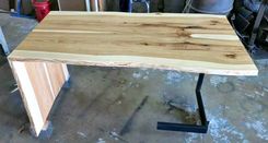 Book Matched Hickory And Steel Desk 3 small