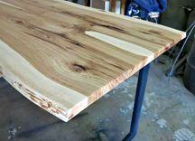 Book Matched Hickory And Steel Desk 5 small