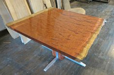 Waterfall Bubinga And Aluminum Pedestal Table 2 small