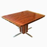 Waterfall Bubinga And Aluminum Pedestal Table 1 small