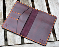 Handmade Cover For Field Notes Card Wallet Scribo Horween Leather Purple Cavalier 2 small