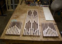 Hard Maple And Walnut Slat Bench 5 small