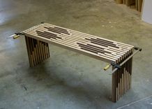 Hard Maple And Walnut Slat Bench 1 small