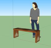Hard Maple And Walnut Slat Bench 3 small