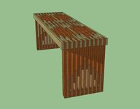 Hard Maple And Walnut Slat Bench 2 small