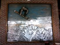 Snowboarder Over Mt Superior 2 small