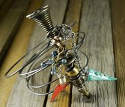 Industrial Steel Wire Doorstop Charm Bangle Bracelet 4 small