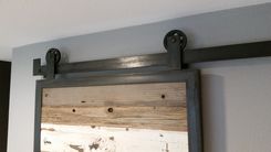 Industrial Reclaimed Barn Doors On Steel Track 4 small