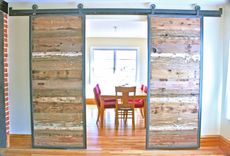 Industrial Reclaimed Barn Doors On Steel Track 1 small