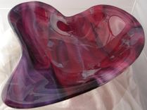 Fused Glass Heart Bowl 3 small