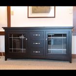 Hand-Made Espresso Cherry Wide-Screen Tv Stand 1 small