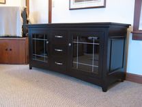 Hand-Made Espresso Cherry Wide-Screen Tv Stand 2 small