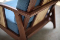Wood And Upholstery Midcentury Modern Lounge Chair 5 small