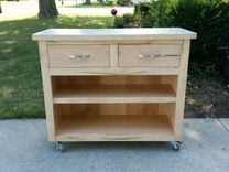 Maple Rolling Kitchen Island 1 small