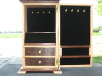 Custom Figure Maple And Walnut Jewerly Cabinet 5 small