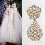 Custom Bridal Earrings With Handmade Lace, Pearls, Crystals 4 small