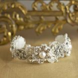 Sonnet Bracelet | Pearl And Silver Lace Bridal Cuff 5 small