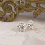 Matilda Earrings | Freshwater Pearl Bridal Posts With Crystal, Lace 1 small