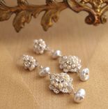 Baby's Breath Earrings | Silver Floral Lace Drop Earrings With Pearls 1 small