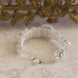 Diamanta Bracelet And Matching Earrings | Pearl, Lace Bridal Cuff And Studs 4 small