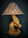 Rustic Handmade Juniper Table Lamp With Turquoise Inlay 1 small
