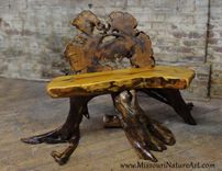 Upcycled Driftwood & Rescued Wood Log Benches 6 small